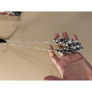 Beaded Necklace with Silver Chain